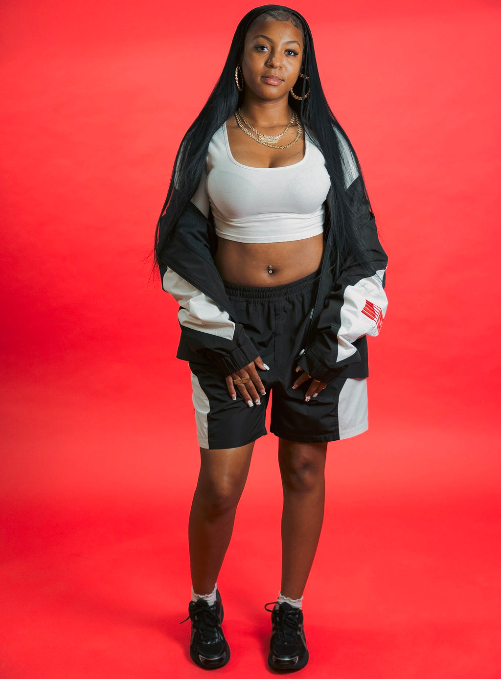 V-Sport Nylon Tracksuit Set