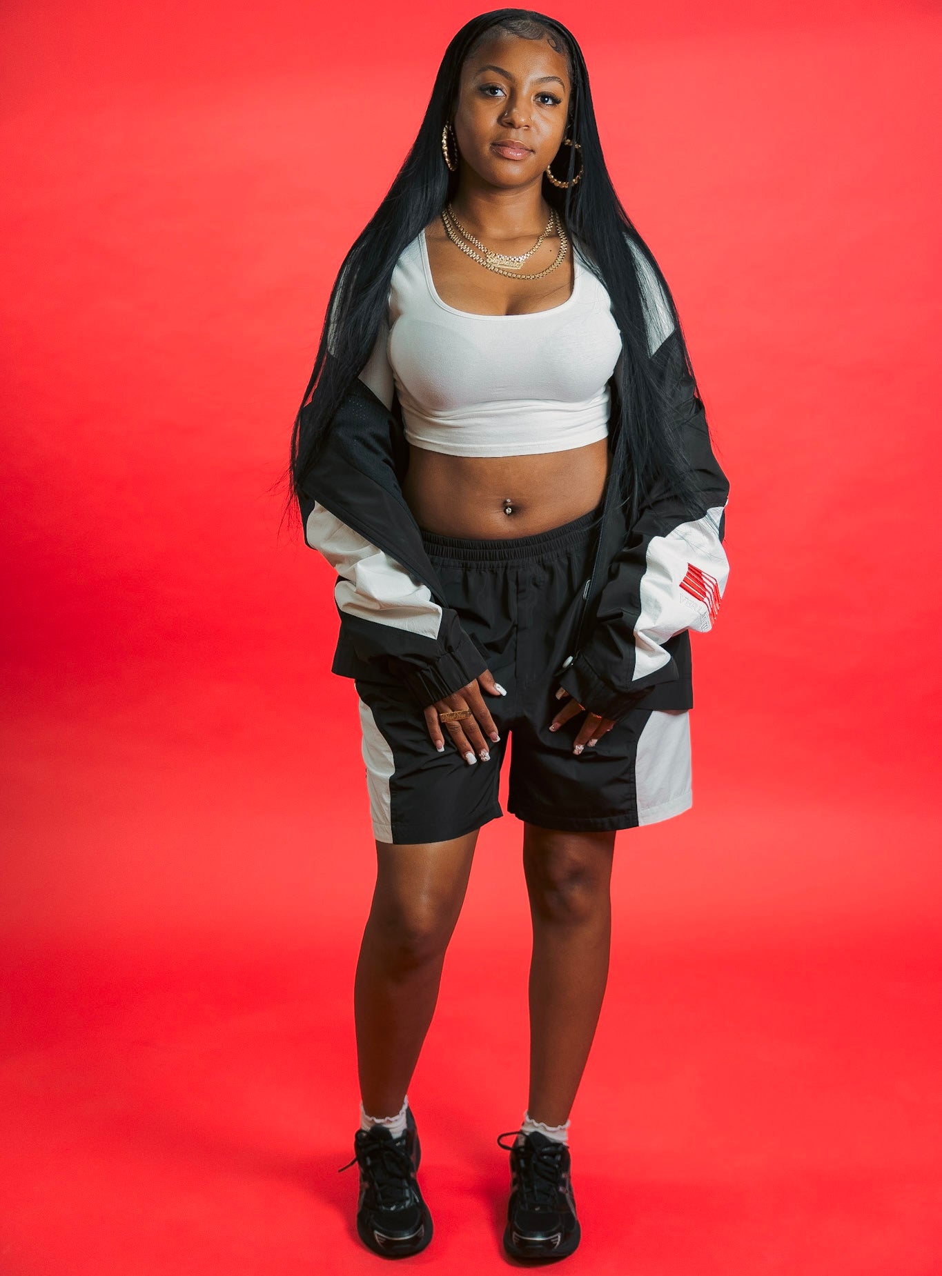 V-Sport Nylon Tracksuit Set