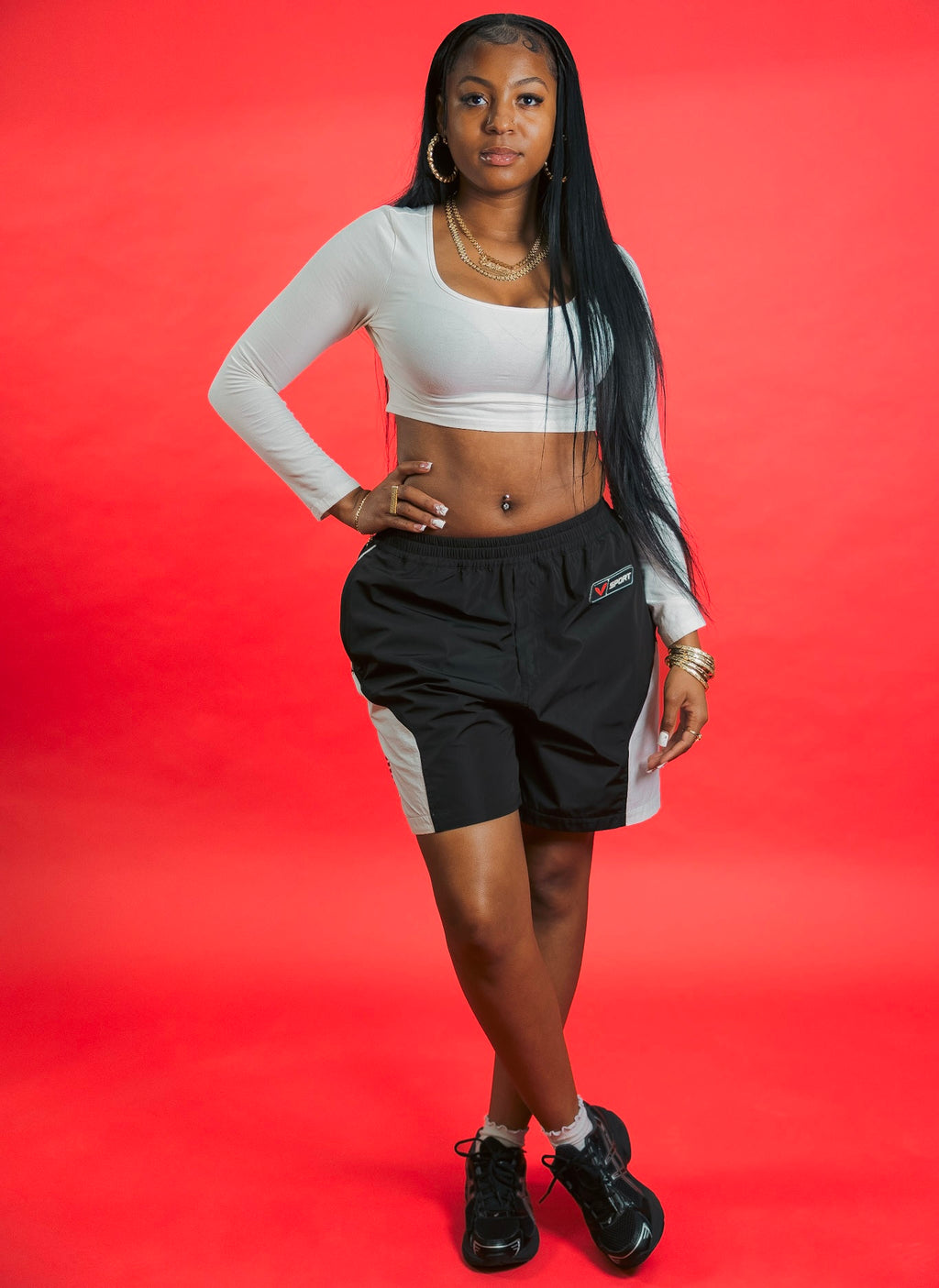 V-Sport Nylon Tracksuit Set