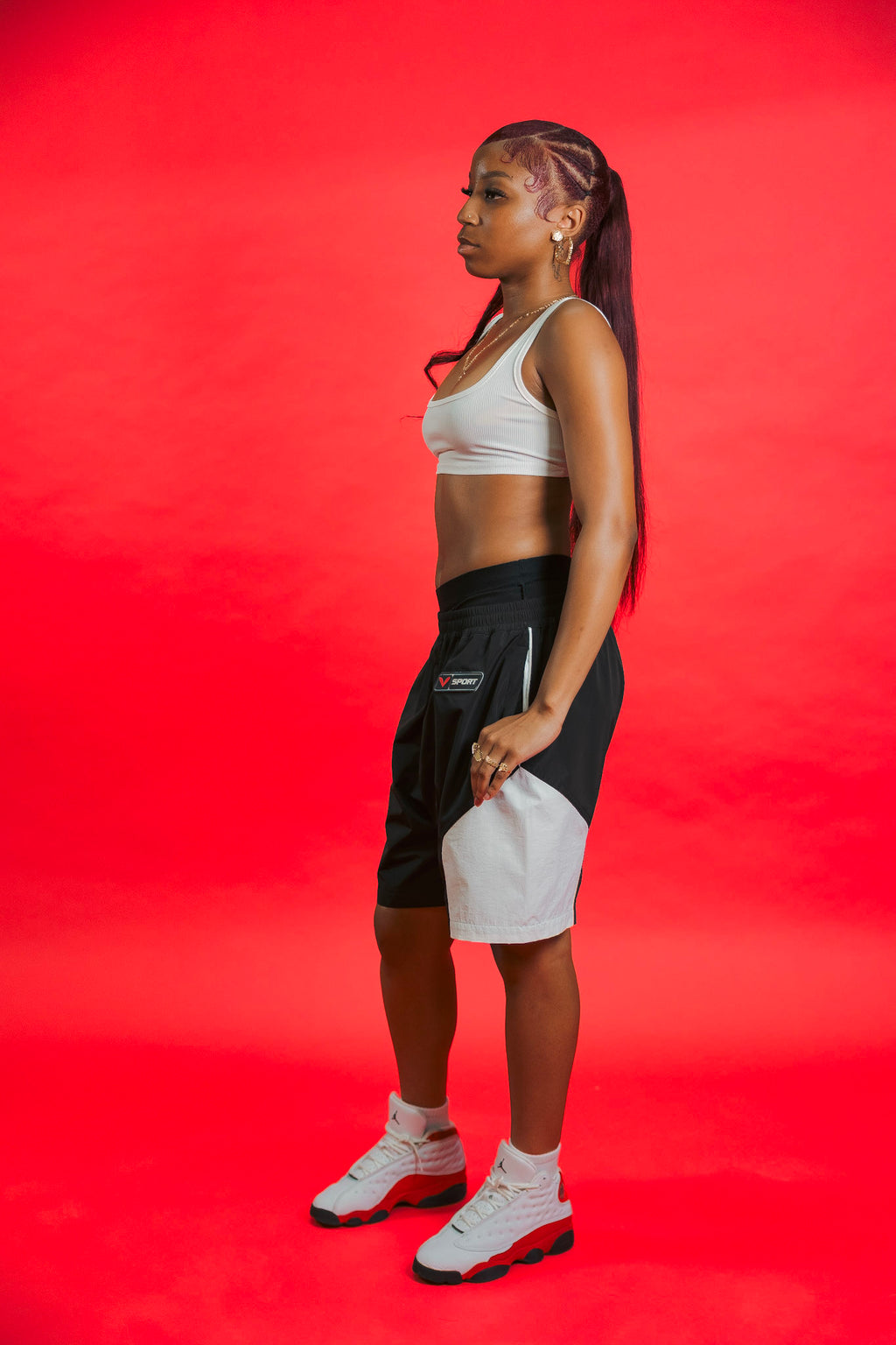 V-Sport Nylon Tracksuit Set