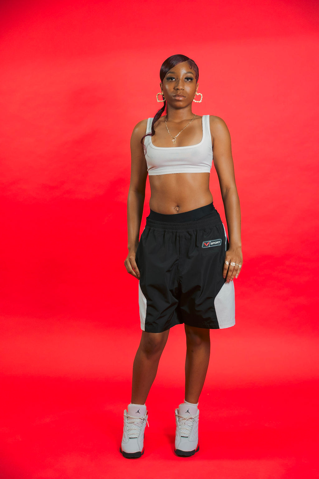 V-Sport Nylon Tracksuit Set