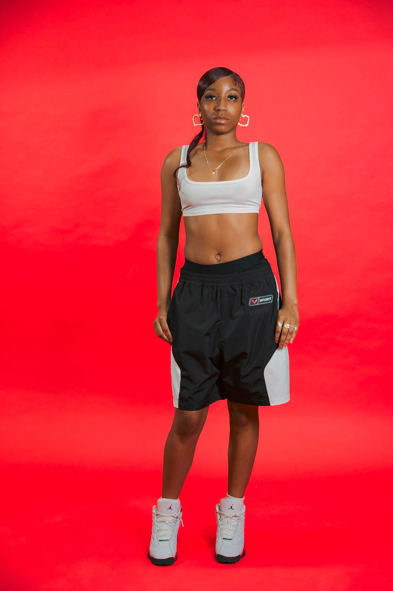V-Sport Nylon Tracksuit Set