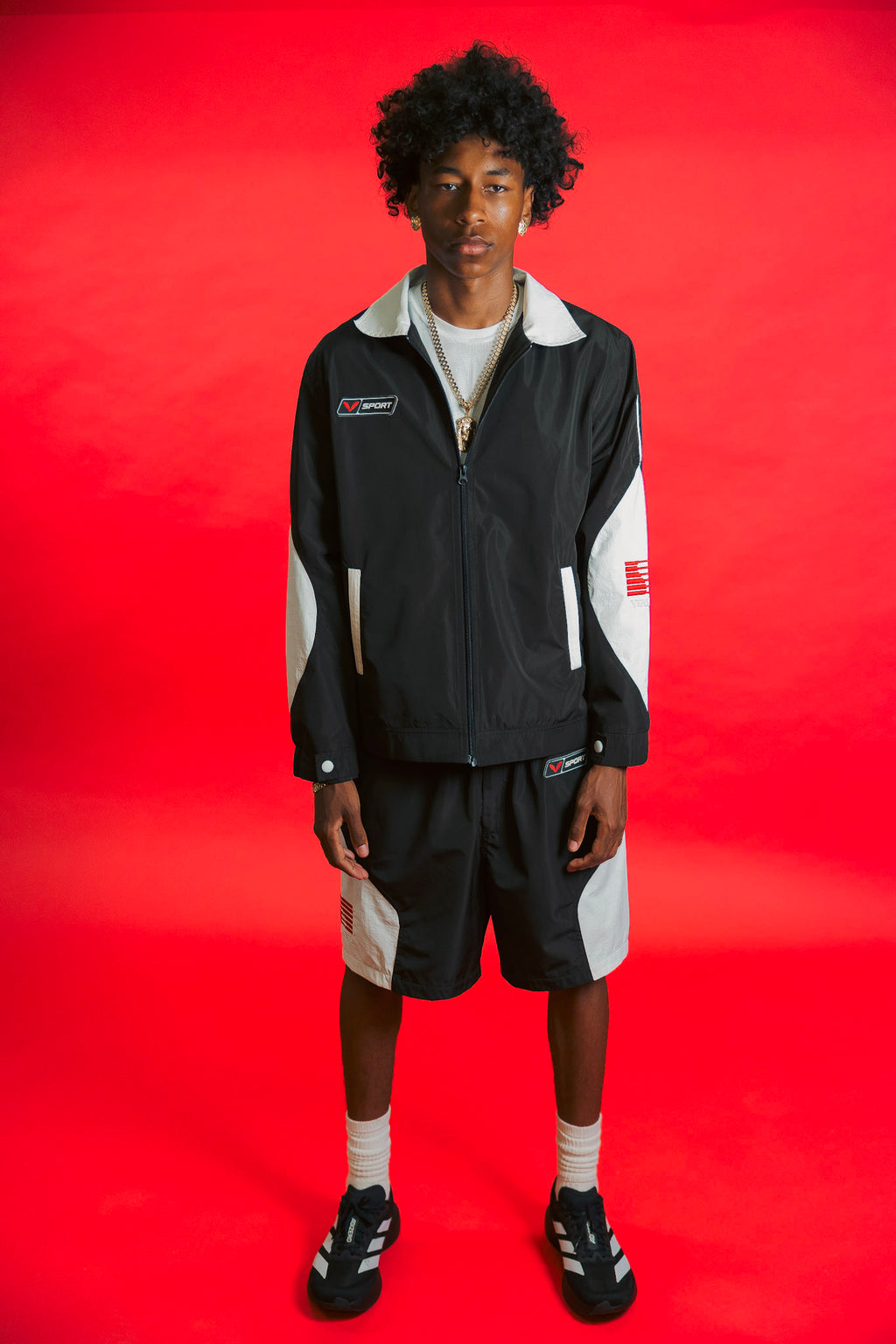V-Sport Nylon Tracksuit Set