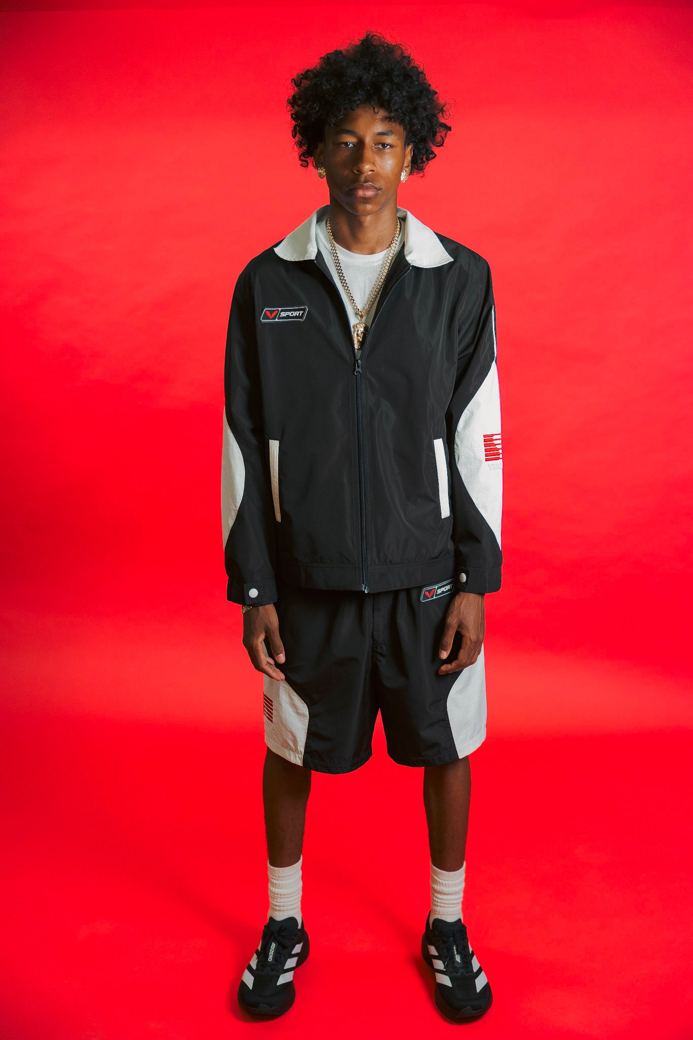 V-Sport Nylon Tracksuit Set