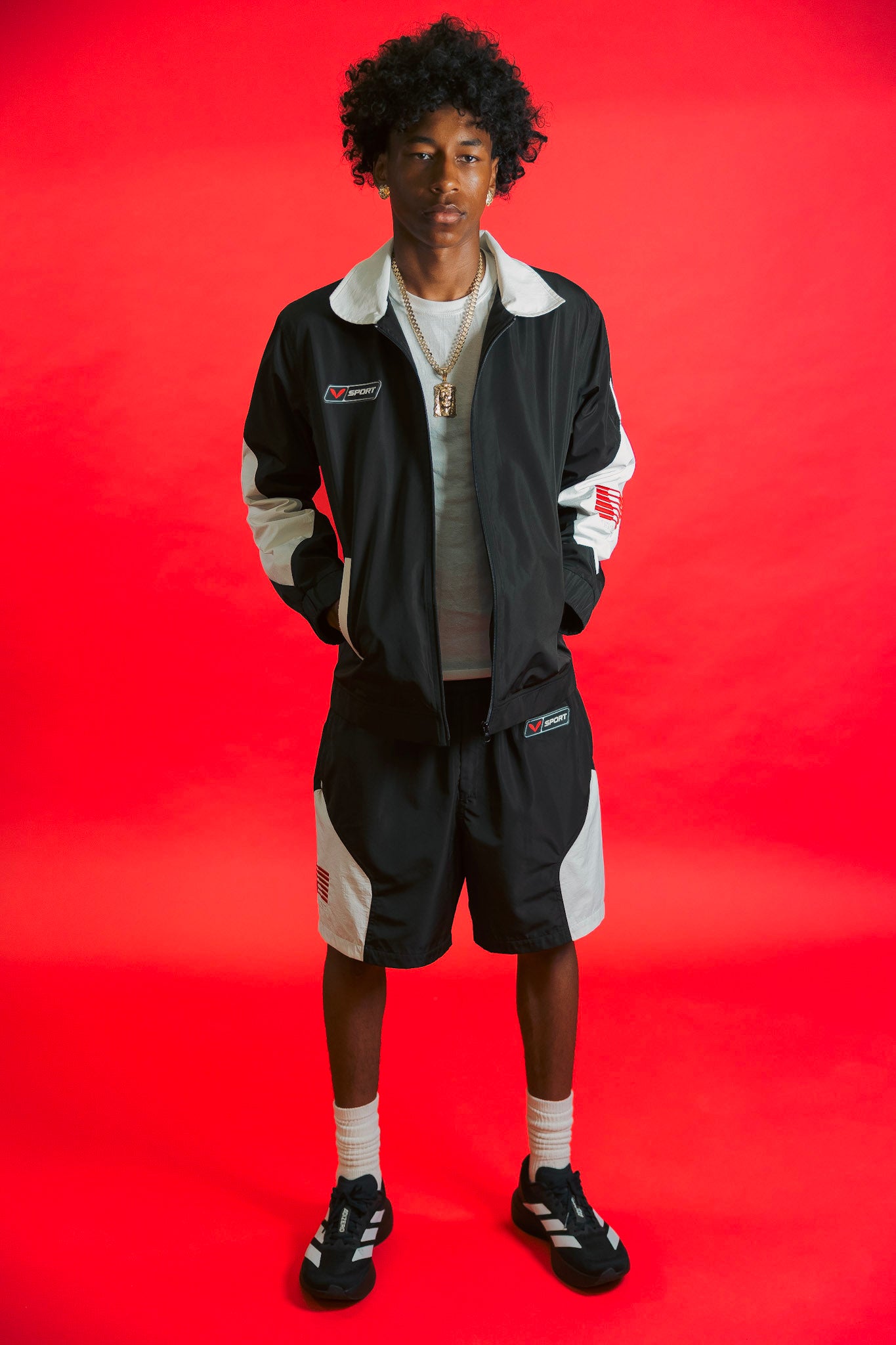 V-Sport Nylon Tracksuit Set