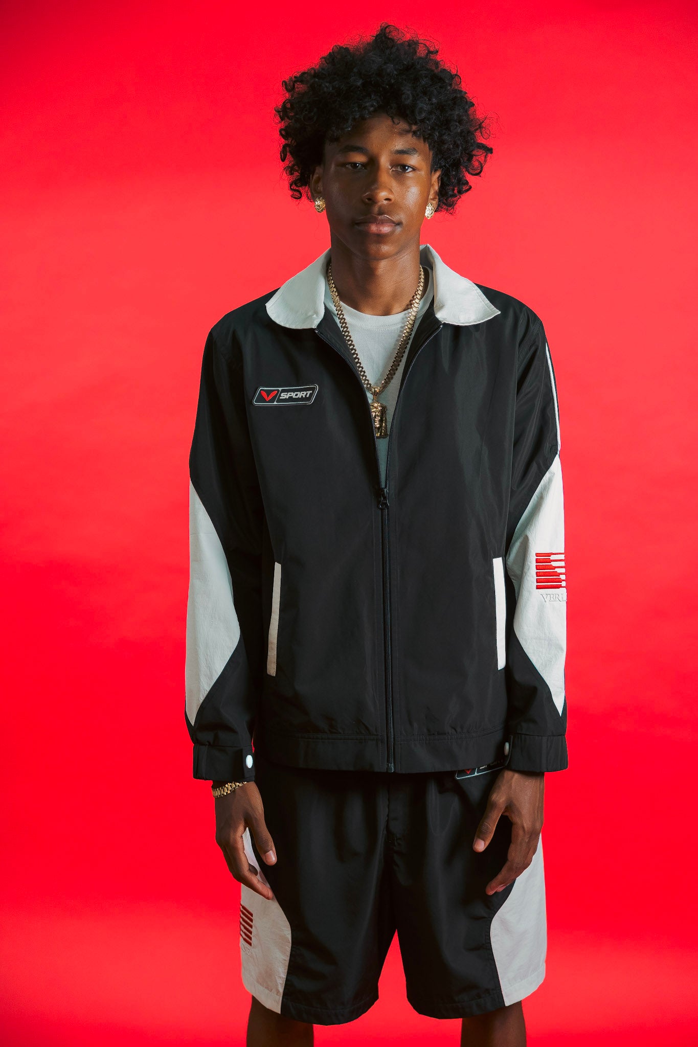 V-Sport Nylon Tracksuit Set
