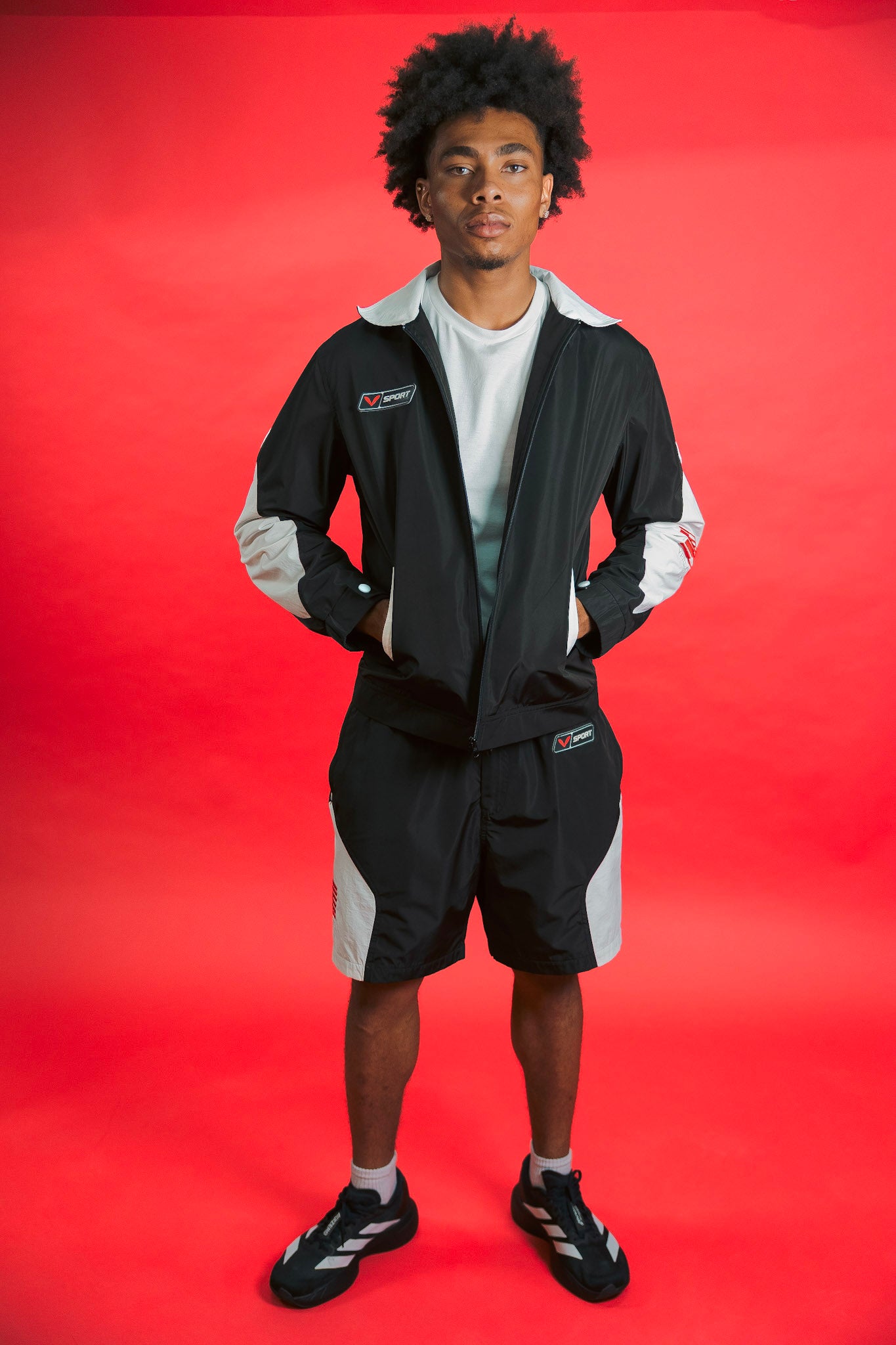 V-Sport Nylon Tracksuit Set