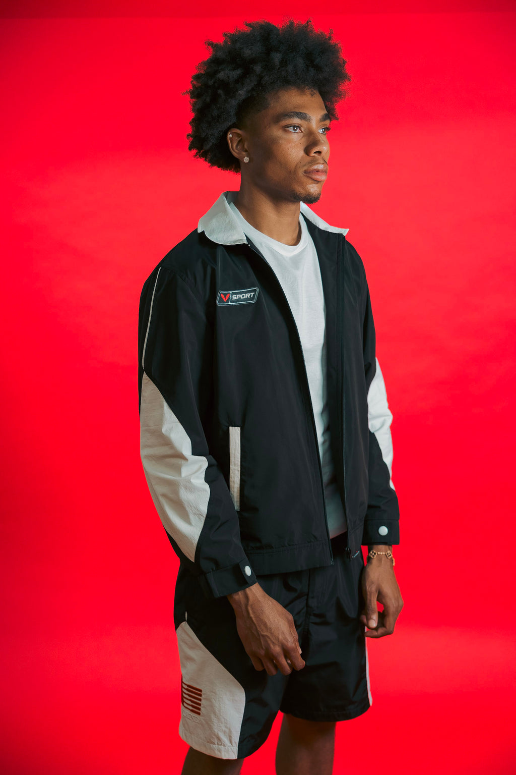 V-Sport Nylon Tracksuit Set